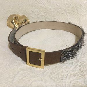 NWOT Genuine Leather feathered brown Belt by TreVero